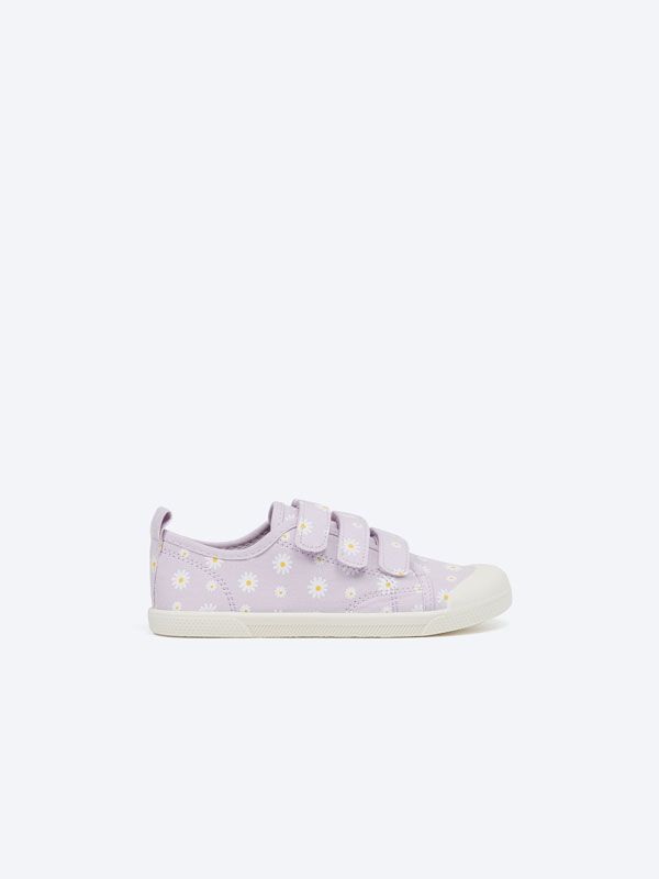 Printed sneakers with toecap