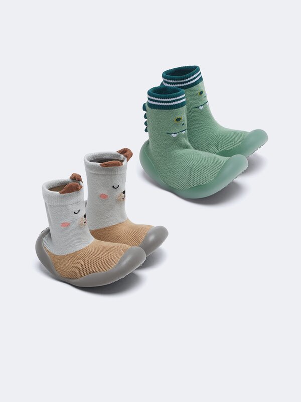 Pack of 2 pairs of slipper socks