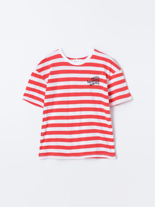 Striped T-shirt with embroidery