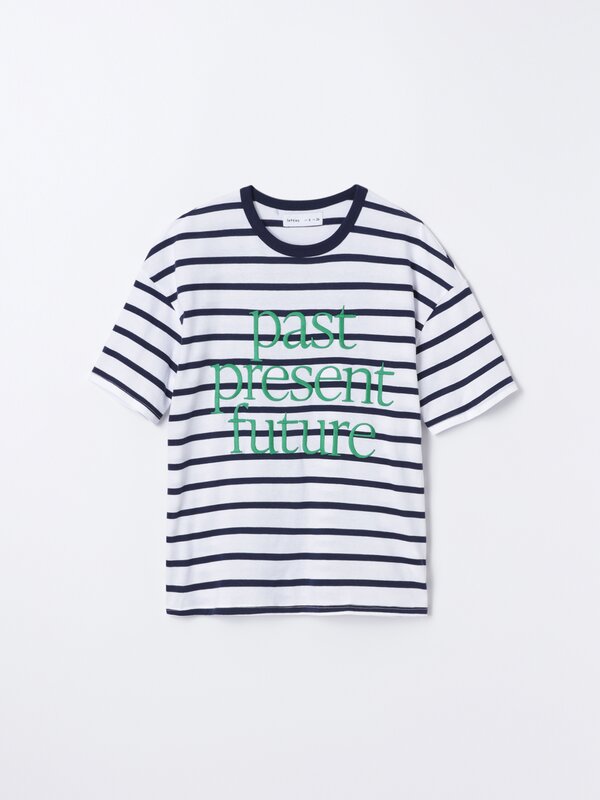 Striped T-shirt with embroidery