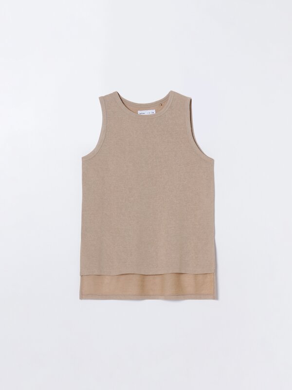 Linen-effect strappy top