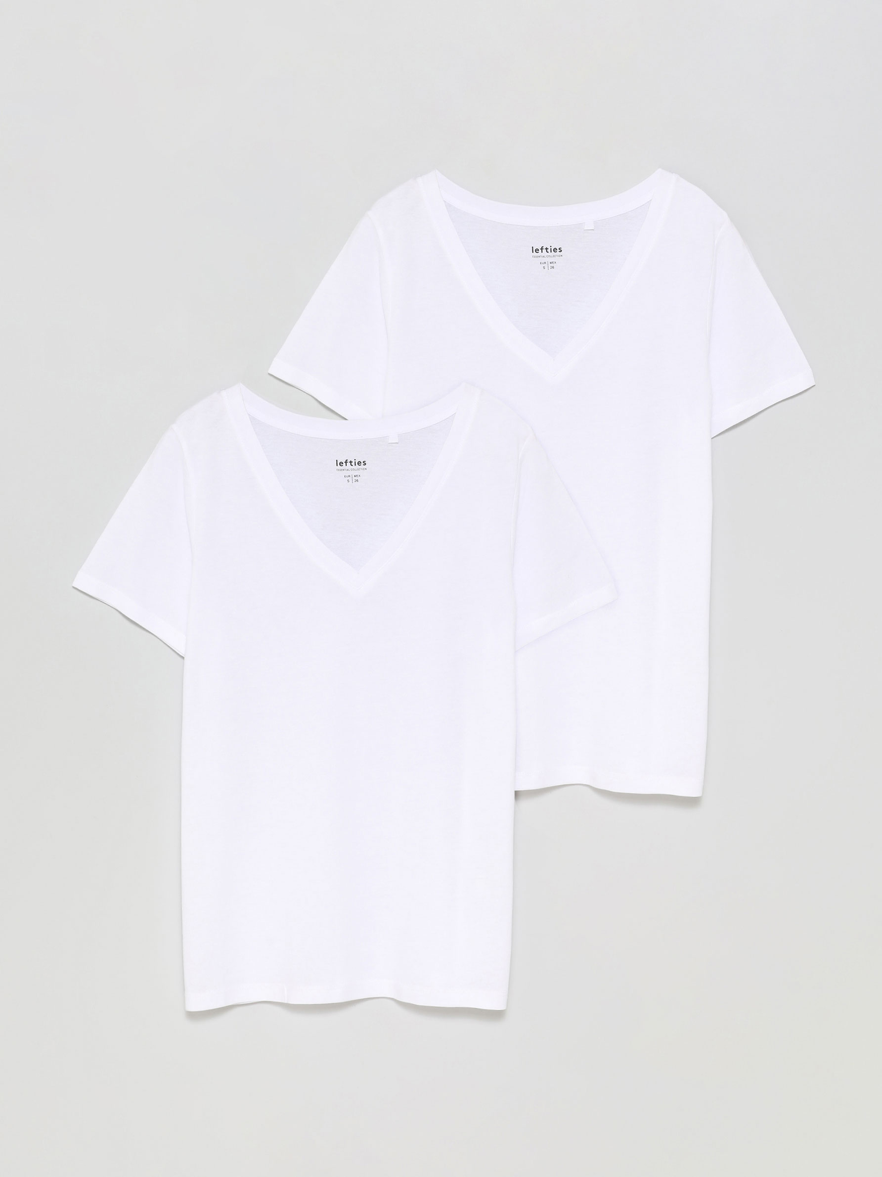 Pack de 2 camisetas con escote en pico - Camisetas Básicas - Camisetas - - Mujer - | Lefties