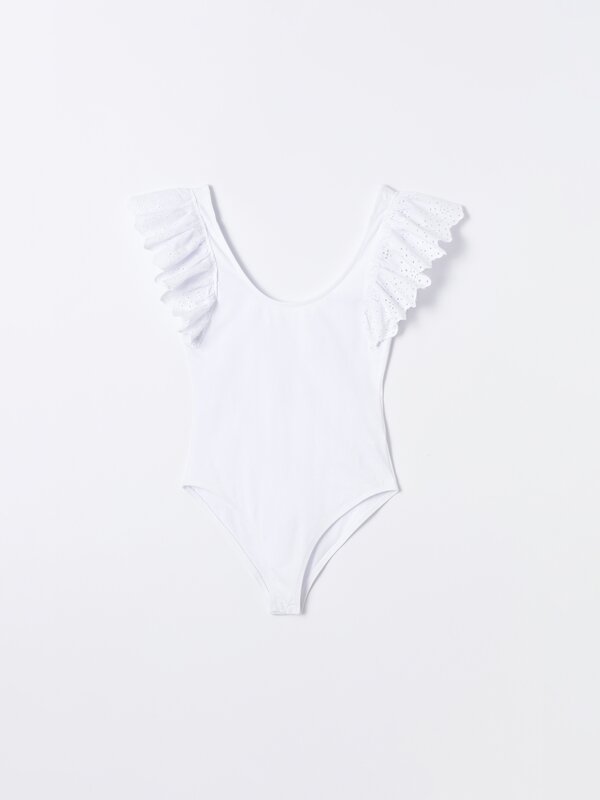 Bodysuit with ruffled sleeves