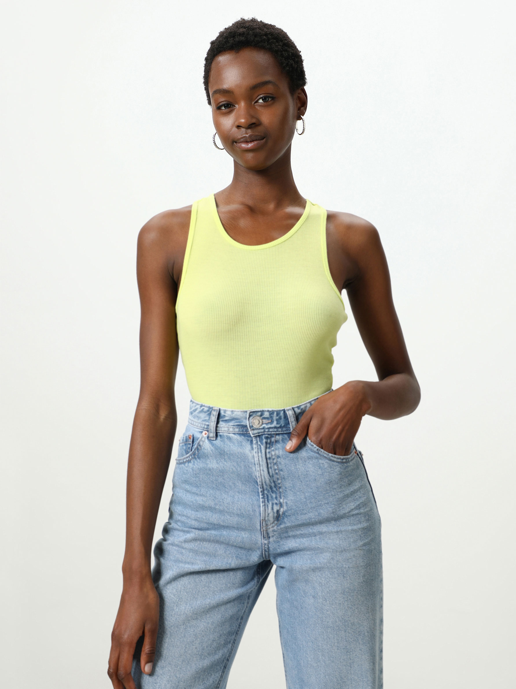 ribbed sleeveless bodysuit