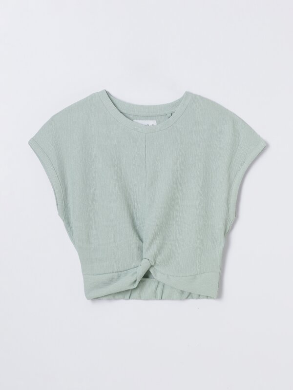 Textured top with knot detail