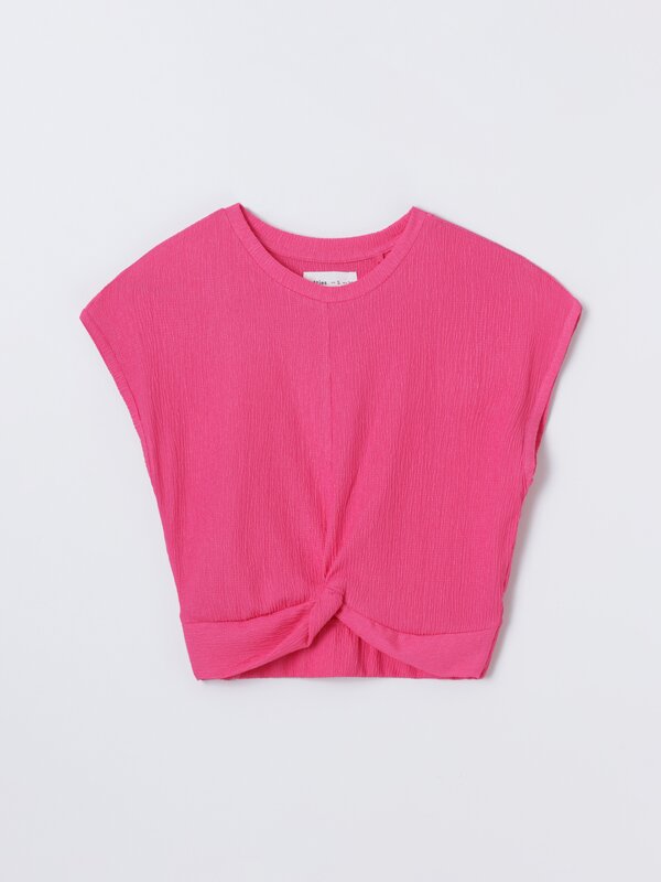 Textured top with knot detail