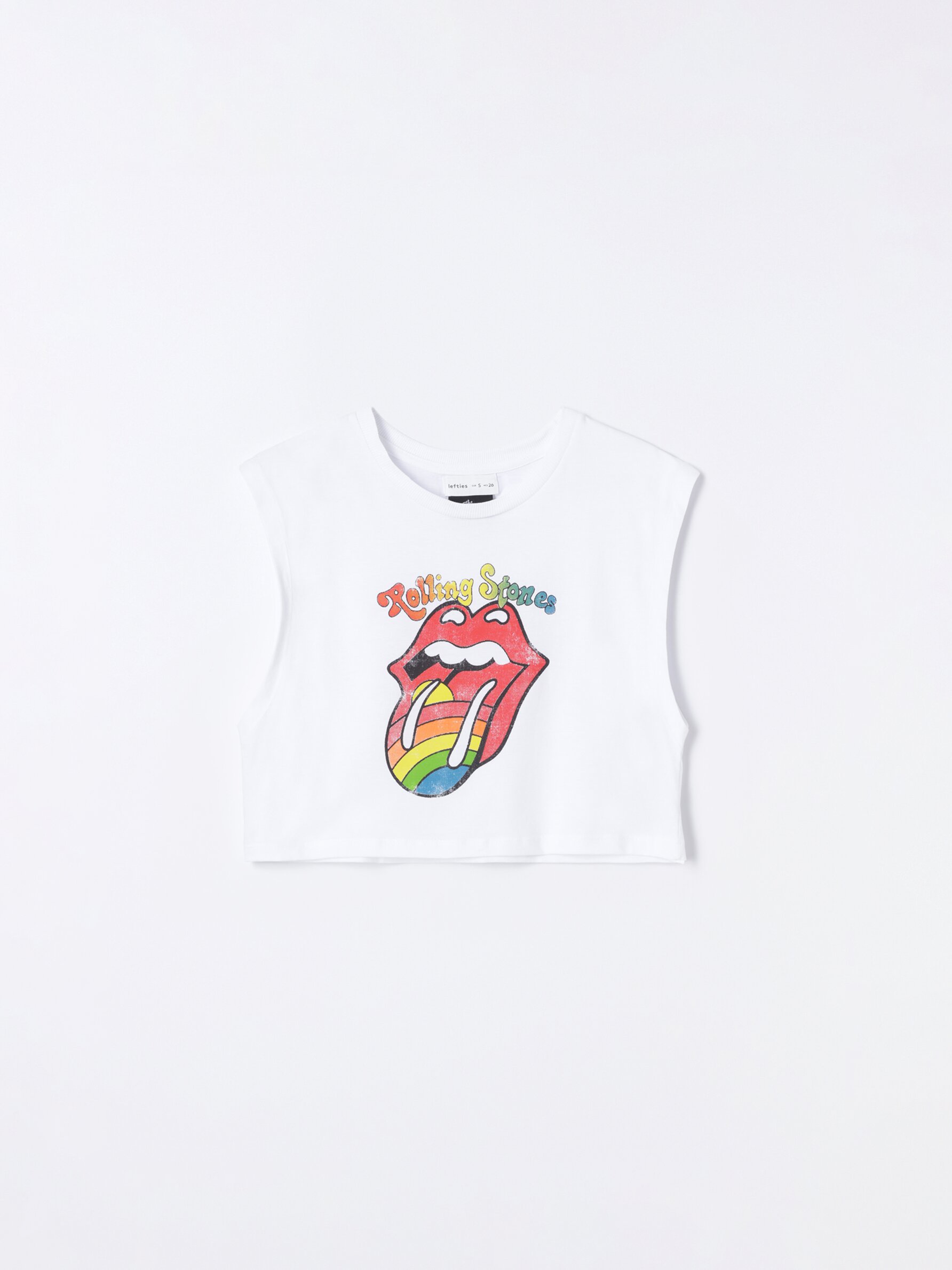Cropped T-shirt with a Rolling Stones ©Universal - - CLOTHING - Woman - | Lefties Bahrain