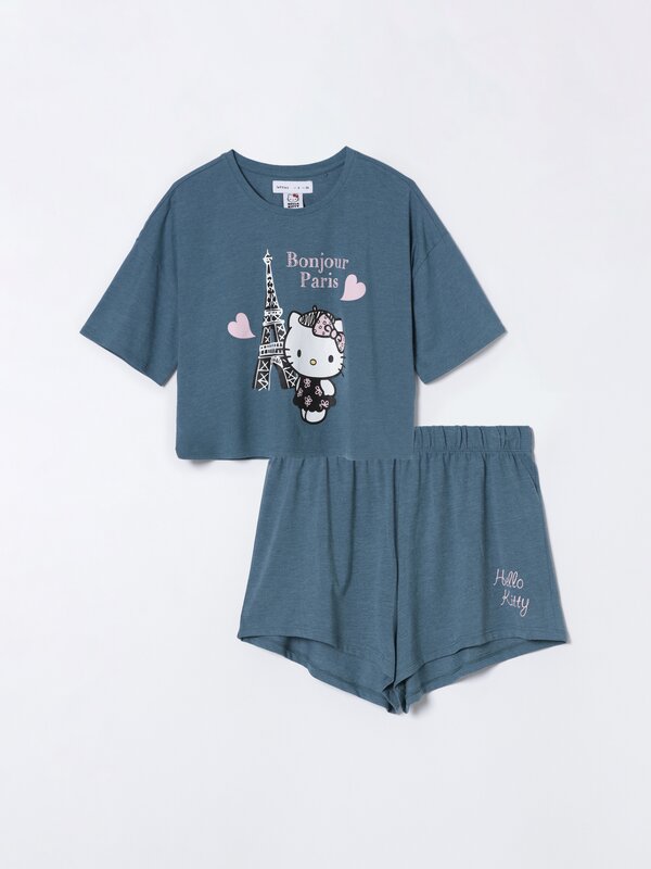 Hello Kitty ©Sanrio print cropped pyjama set