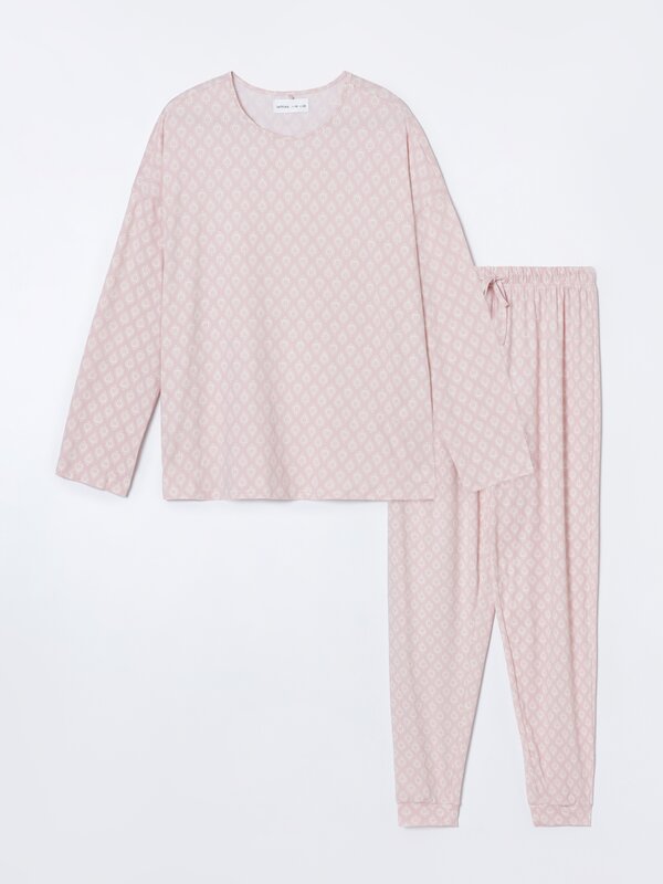 Conjunto de pijama comprido estampado