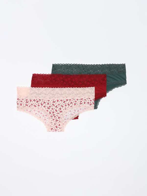 Pack of 3 combined hipster briefs