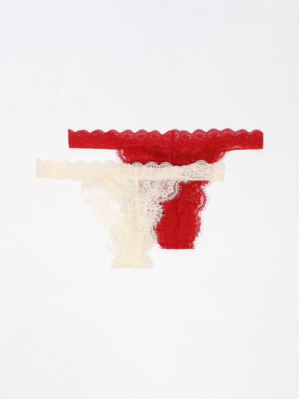 Pack of 2 lace thongs