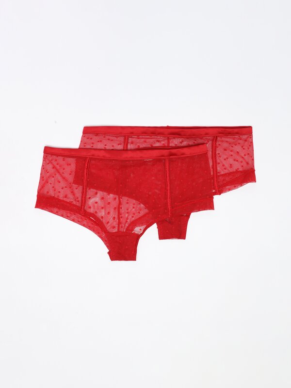 Pack of 2 tulle hipster briefs