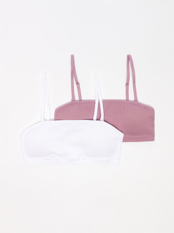 2-Pack of bras with detachable straps