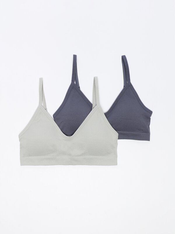 Pack of 2 seamless ribbed bras