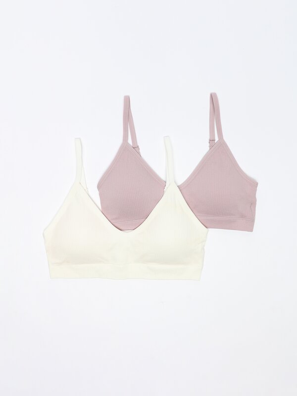 Pack de 2 sujetadores sin costuras de canalé