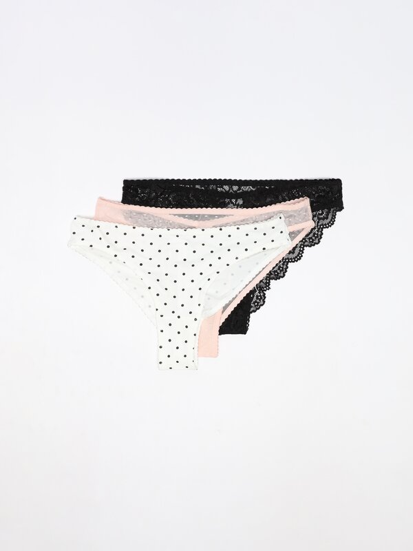 Pack of 3 matching Brazilian briefs