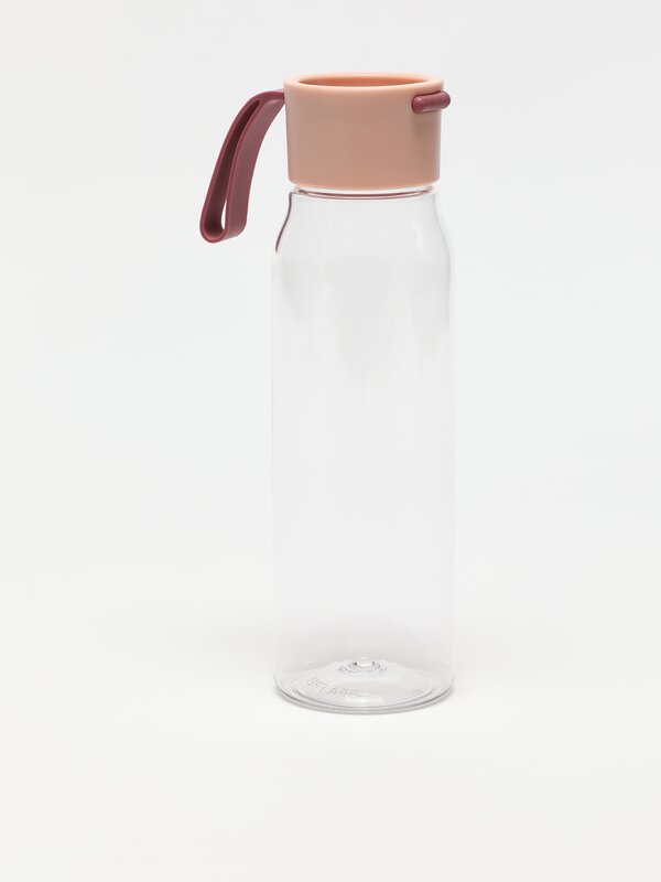 Bottle with cap and strap