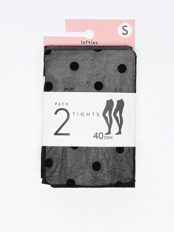 Pack of 2 pairs of polka dot tights