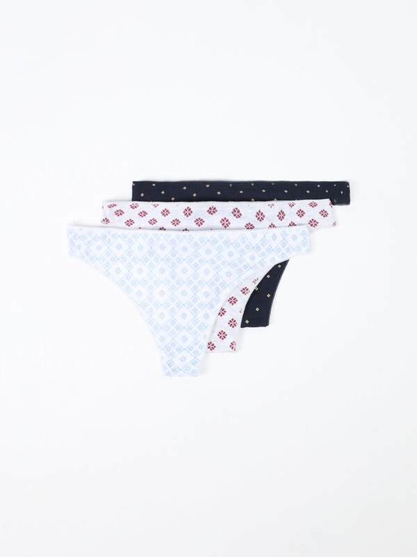 3-Pack of cotton thongs