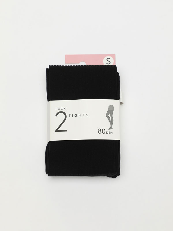 2-pack of ribbed tights