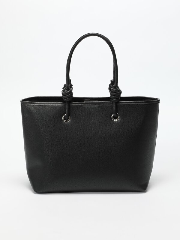 Faux leather bag with knots