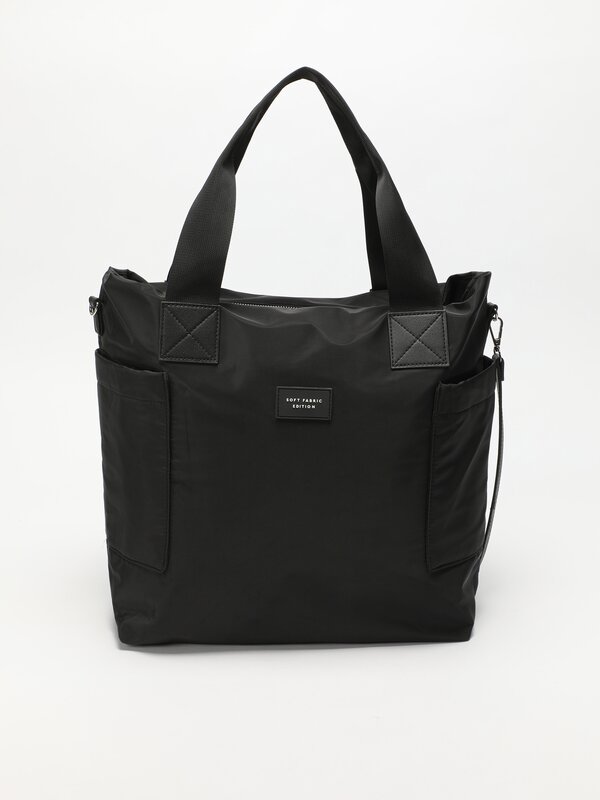Quilted nylon tote bag