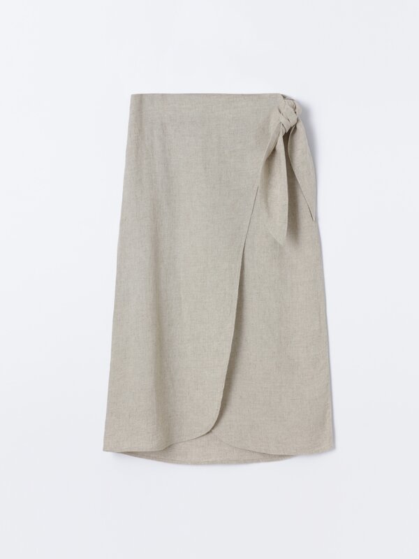 Lightweight denim wrap skirt