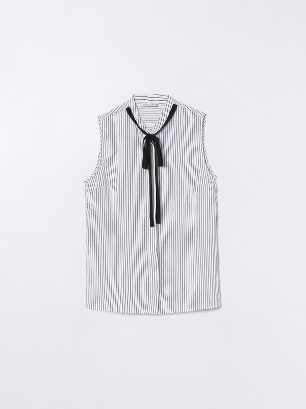 Shirt with tied neck detail