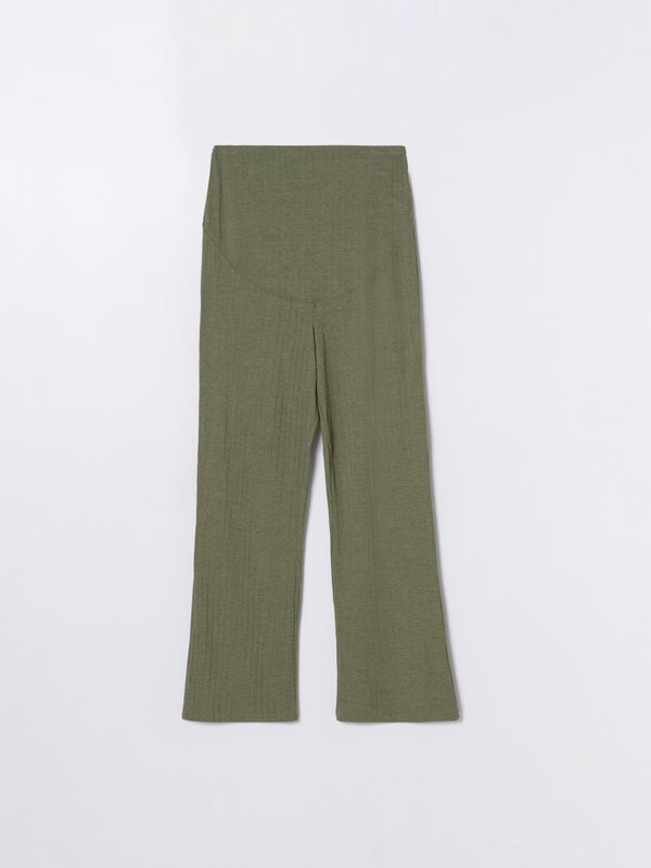 Ribbed knit maternity trousers