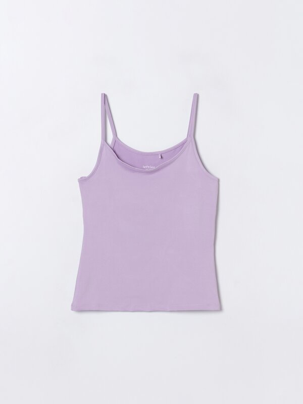 Stretch top with thin straps.