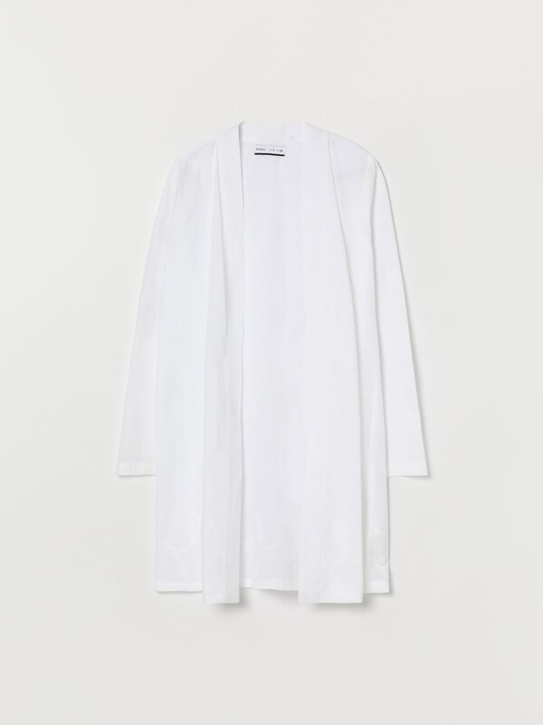 Long dressing gown with embroidery and knot detail