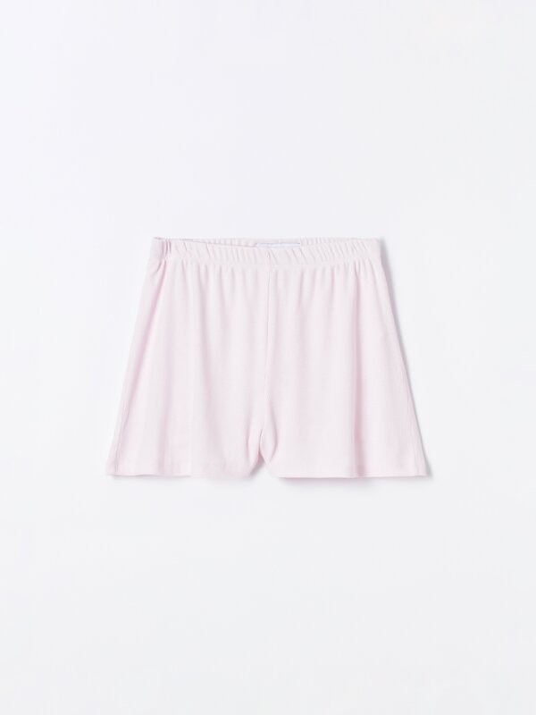 Ribbed knit pyjama shorts