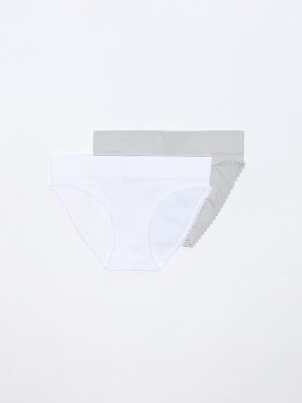 Pack of 2 pairs of classic briefs with texture