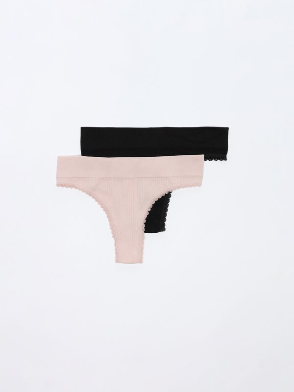 Pack of 2 textured thongs