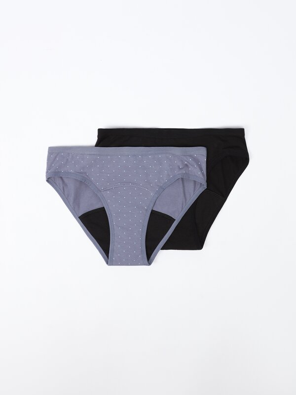 Pack de 2 braguitas menstruales de algodón