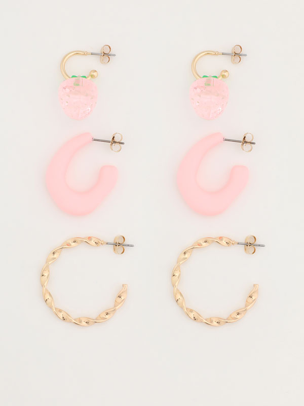 Pack of 3 pairs of earrings