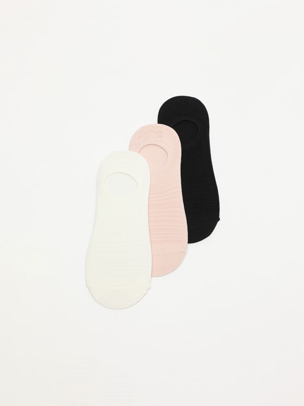 Pack de 3 pares de meias desportivas de tipo invisível