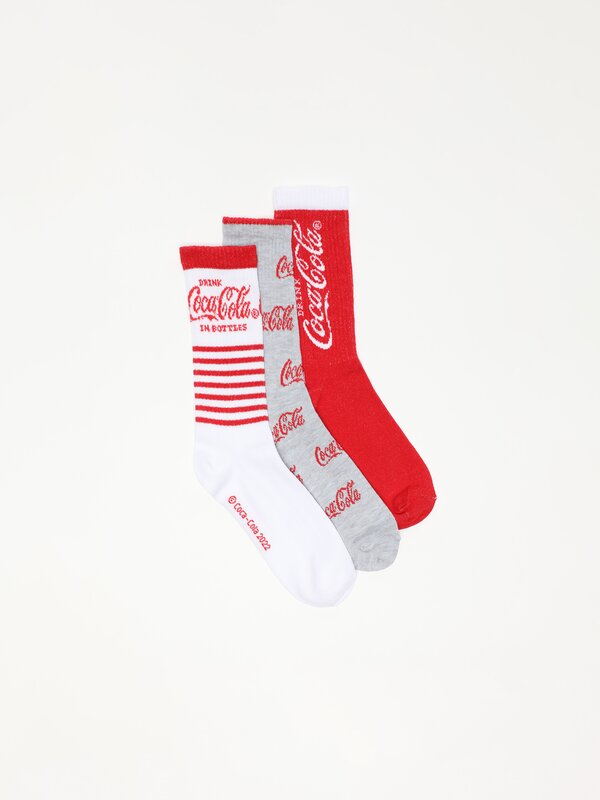 Pack of 3 pairs of Coca-Cola® print socks
