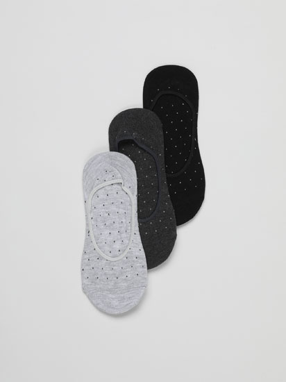 Pack of 3 pairs of printed no-show socks