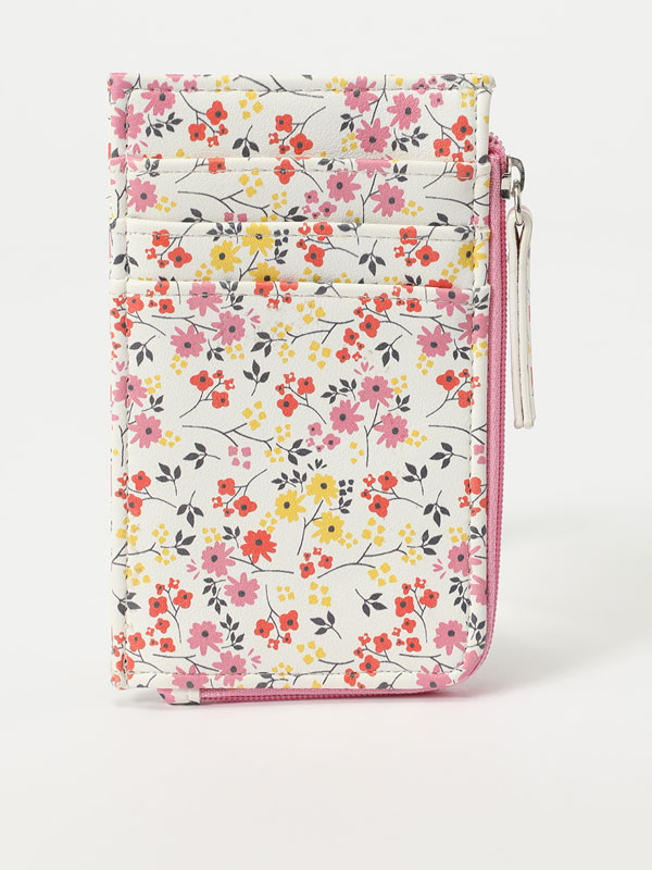 Card holder with floral print