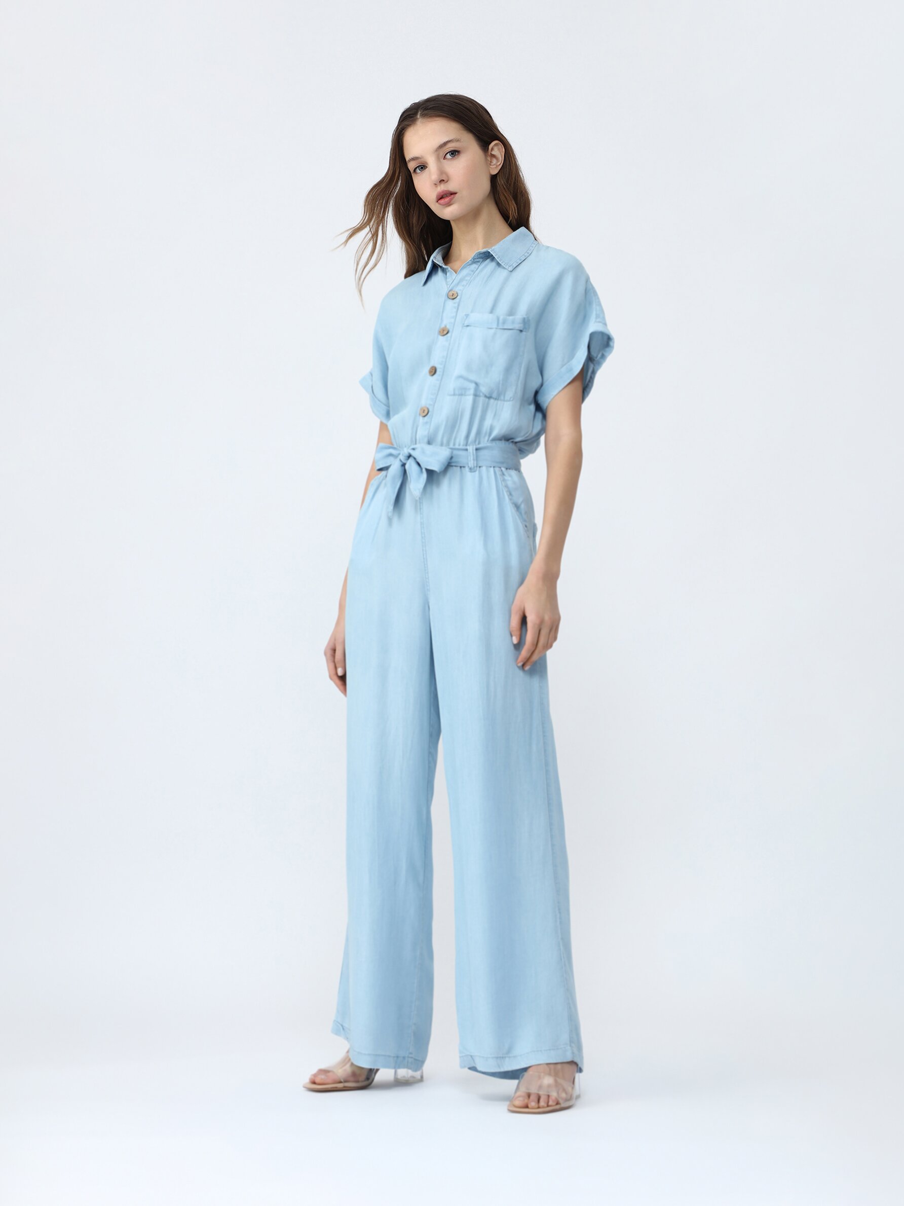 lightweight denim playsuit