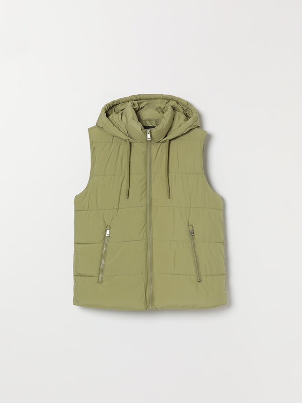 Quilted gilet with hood - Gilets - Coats | Jackets - CLOTHING - Woman ...