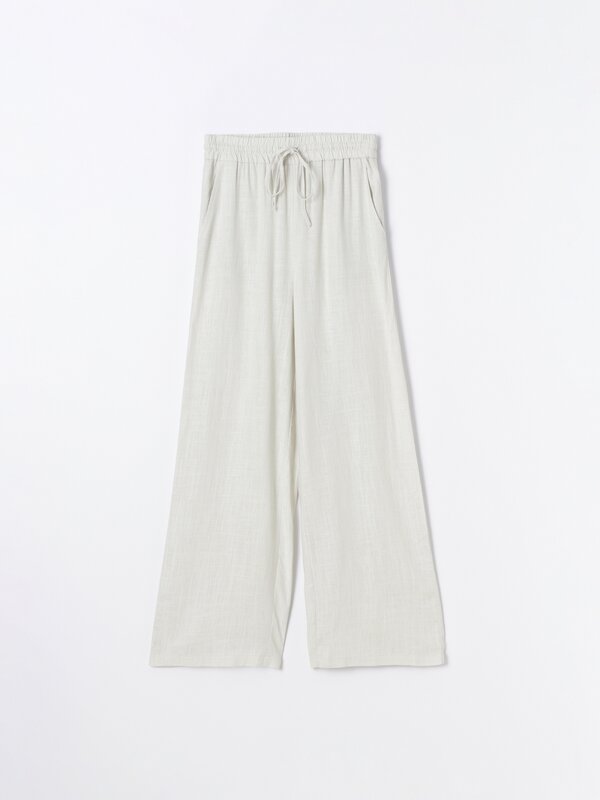 Rustic wide-leg trousers
