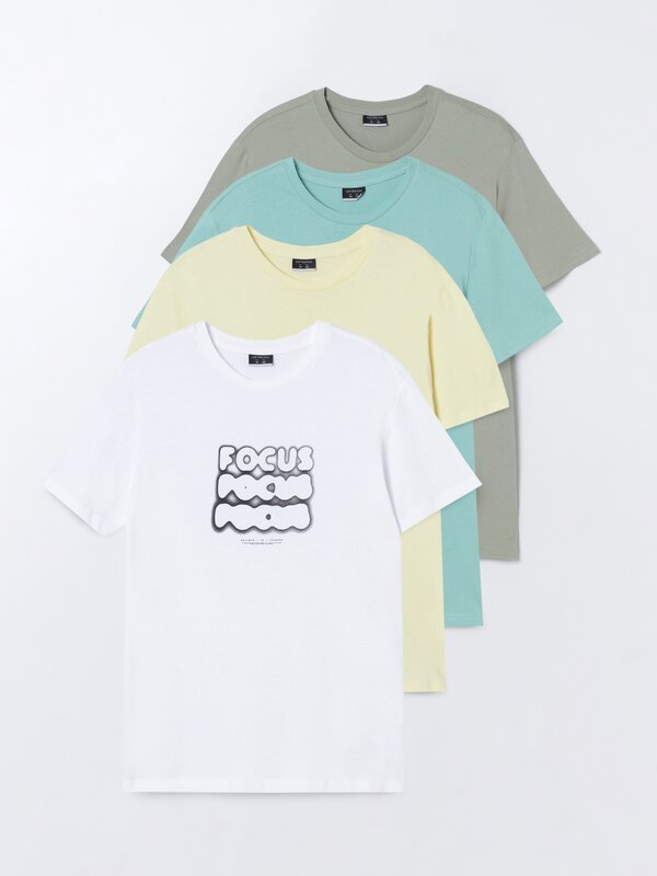 Pack de 4 camisetas estampadas