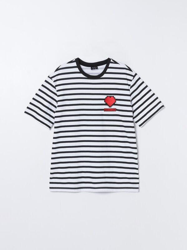 Embroidered heart patch T-shirt - Man