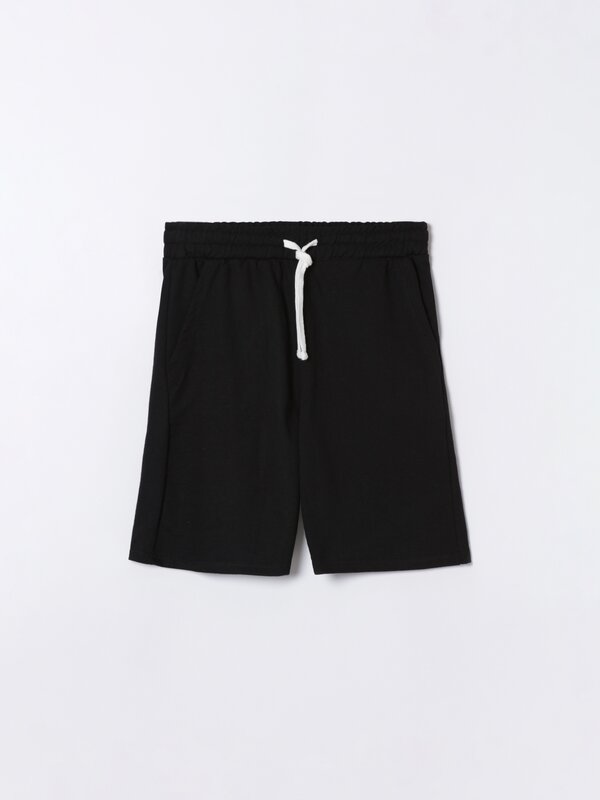 Basic plush Bermuda shorts