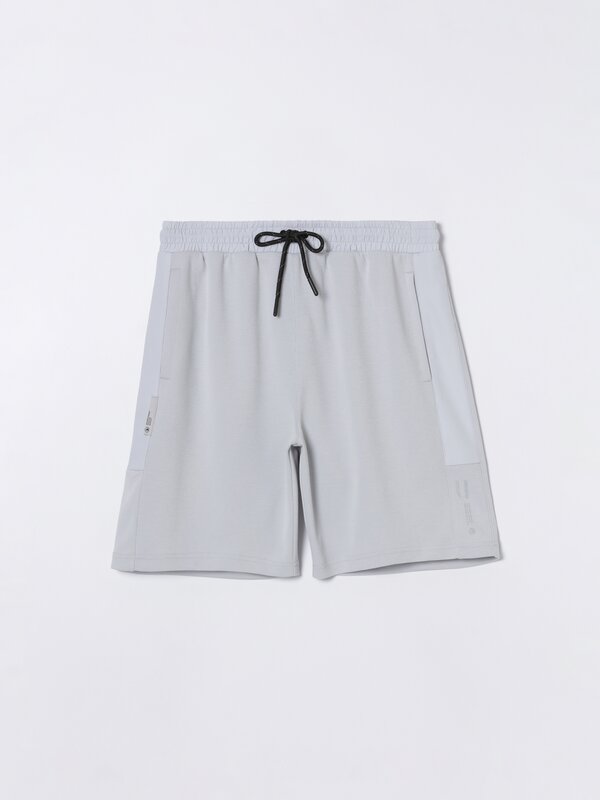 Panelled sports Bermuda shorts