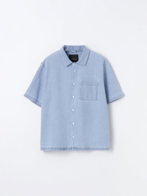 Oversized denim shirt