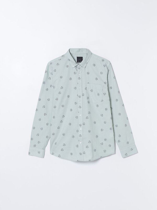 Oxford shirt with illustrations