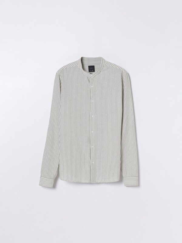 Striped cotton - linen shirt